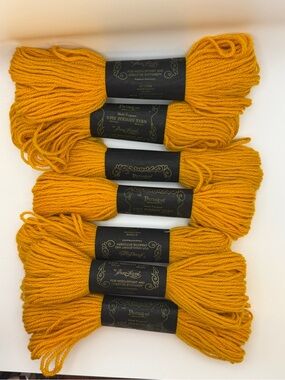 Wool Yarn 100% Paragon Needlecraft Persian Skeins 3-Ply Vintage Yellow Gold